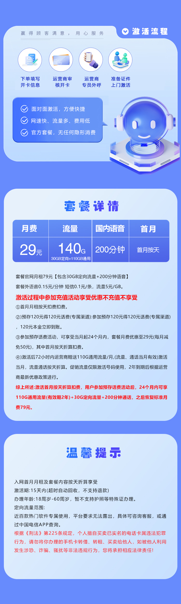浙江电信省内专属卡【29元140G+200分钟】  第2张